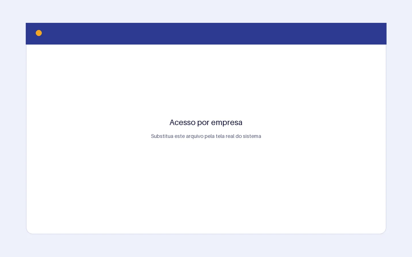 Tela de Acesso por empresa do RH Eficiente